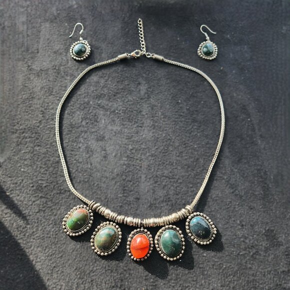 Vintage Bohemian Necklace & Earring Set - Picture 2 of 5